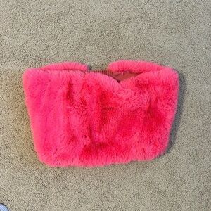 Bright Pink Faux Fur Shawl